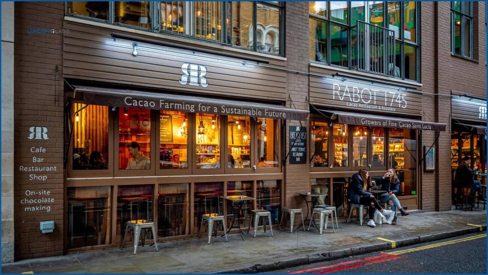 Rabot 1745 cacao restaurant and roastery exterior in Borough Market.