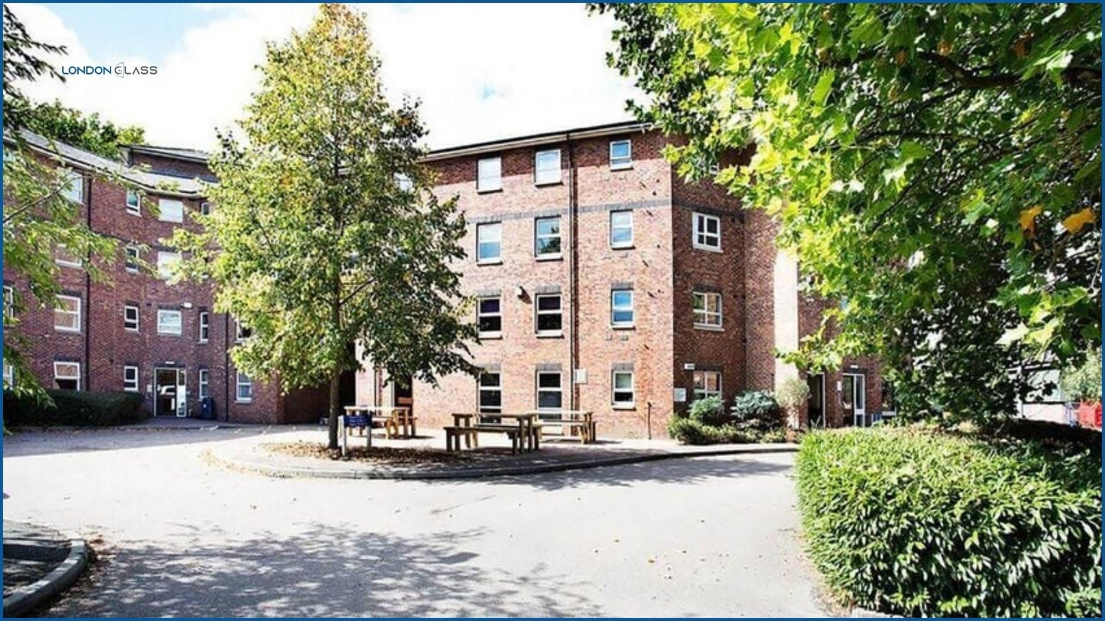 St Christopher’s Court on Junction Road, surrounded by greenery