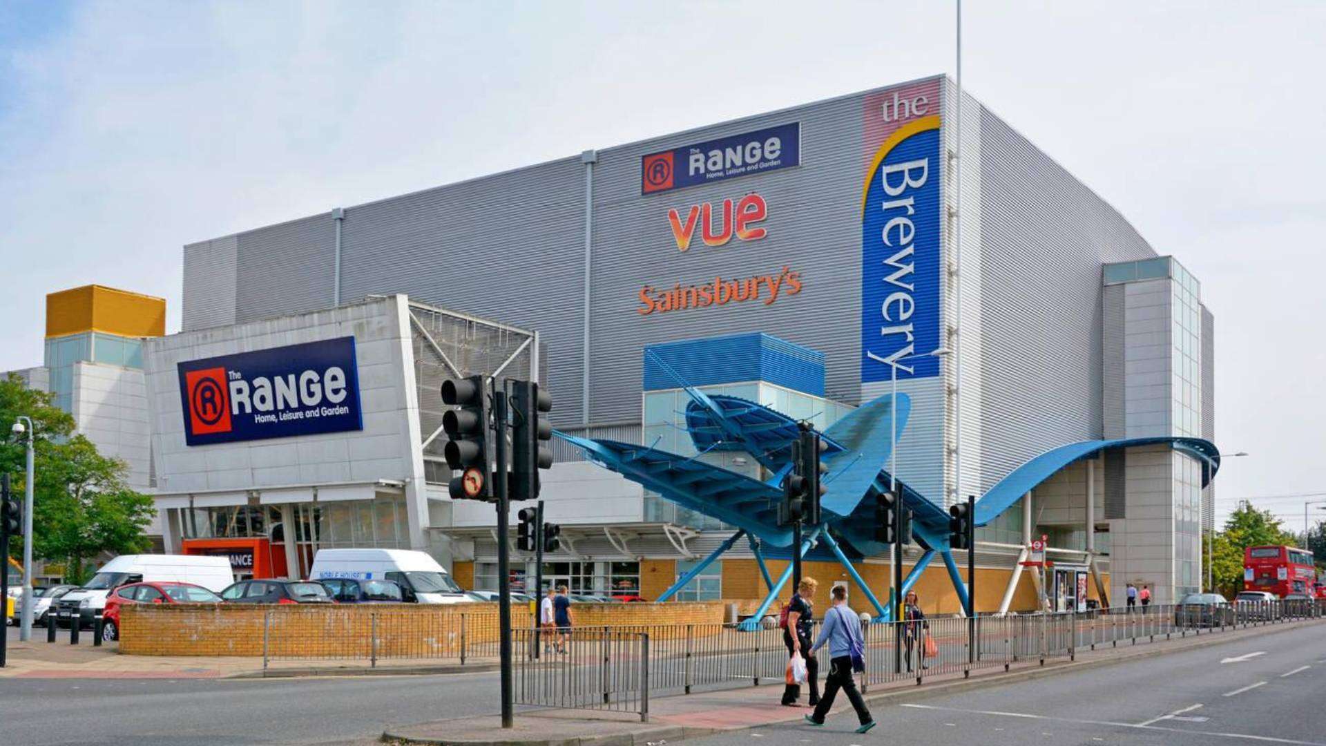 The Brewery Shopping Centre in Romford featuring Vue Cinema near Chadwell Heath.